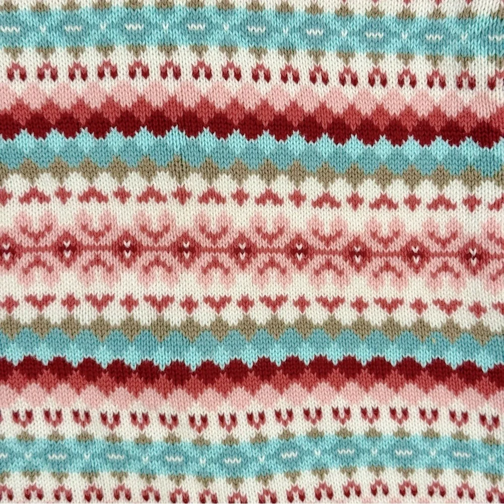 Janie and Jack Hooded Knit Cardigan Girls 12-18M Toggle Closure Fair Isle Winter